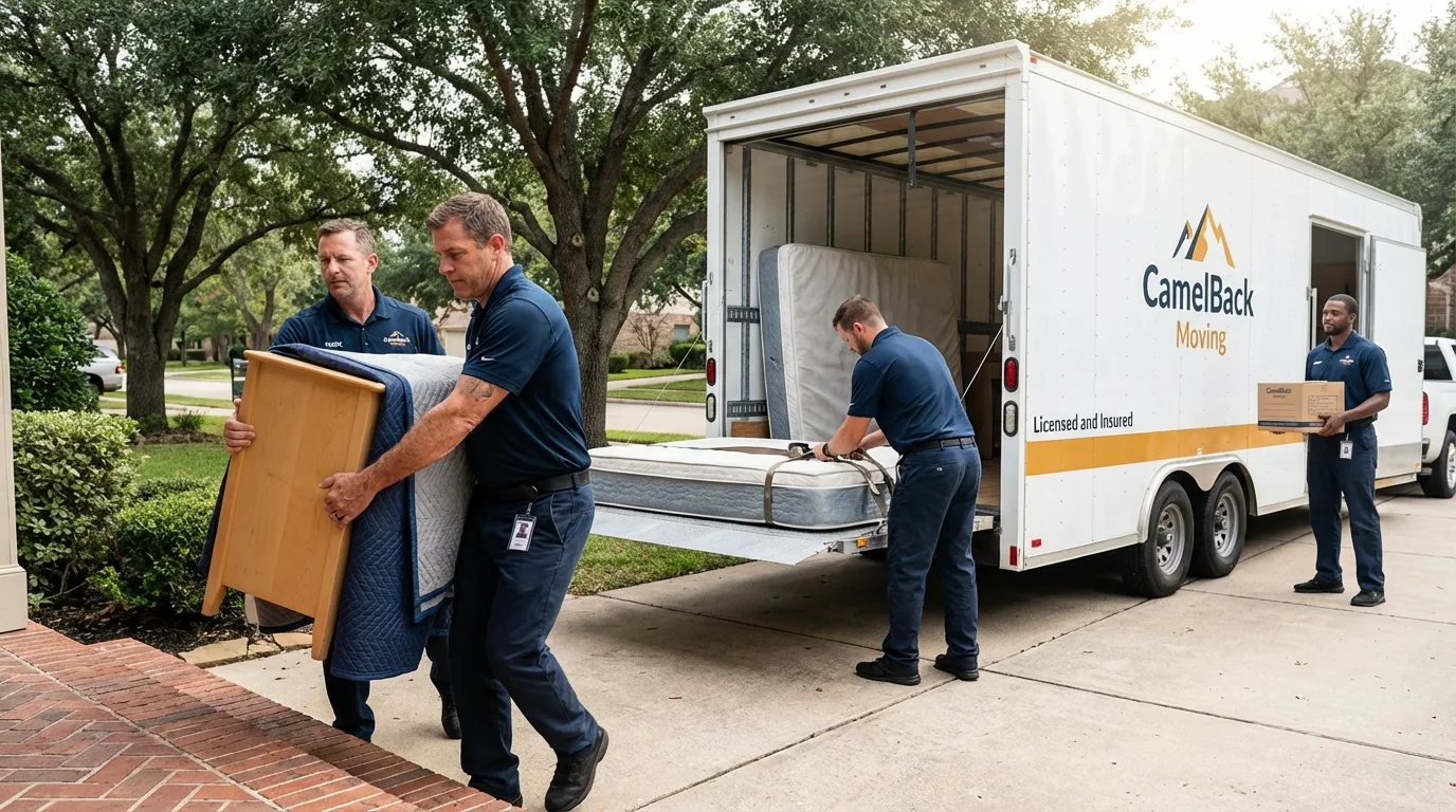 Crew loading residential truck for cross-state move from Nashville, GA