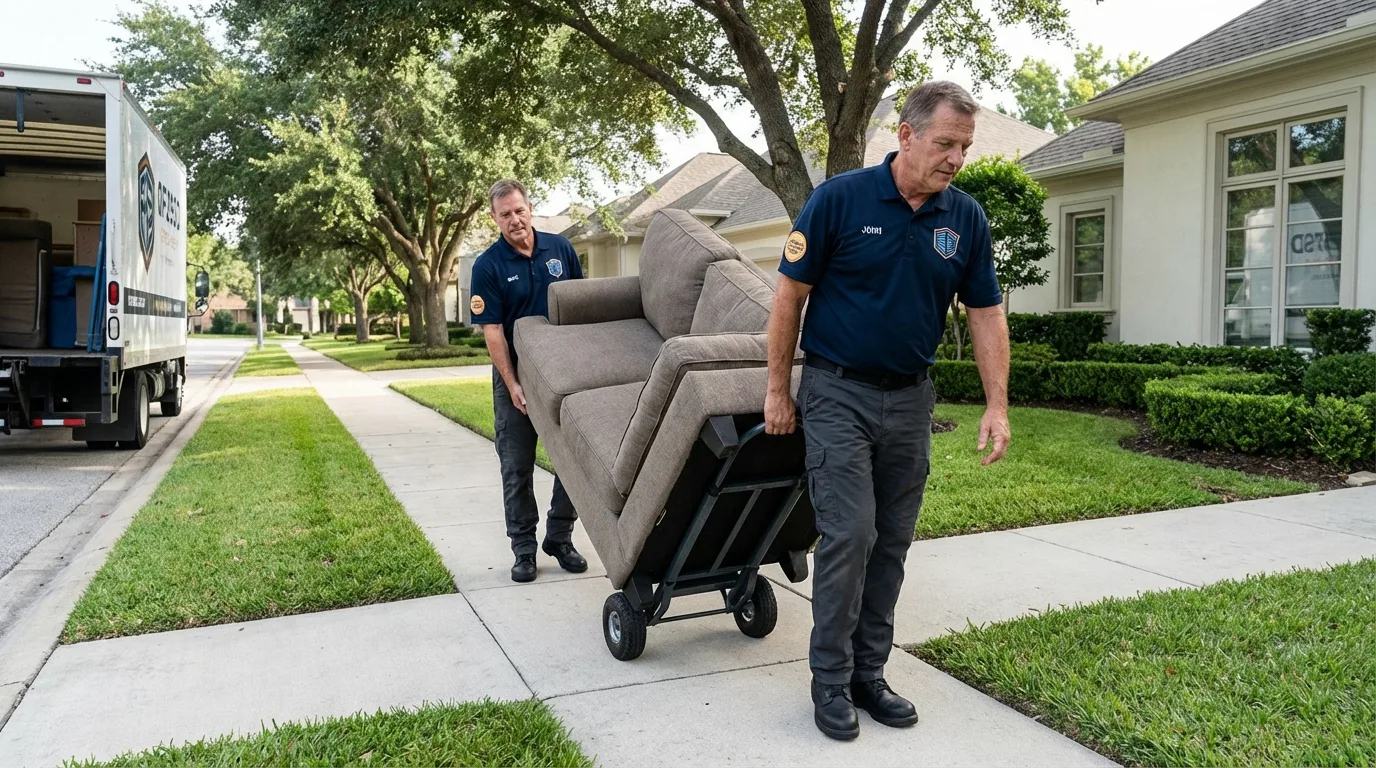 Local residential moving crew loading furniture in Nashville, GA