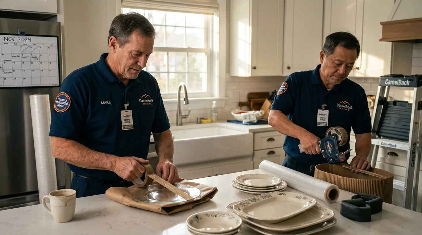Professional crew packing kitchen dishware in Nashville, GA